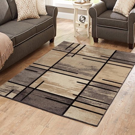 Better Homes and Gardens Spice Grid Area Rug, 5' x 7', Black